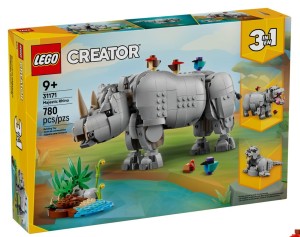 LEGO® Creator 3w1 31171 Dzikie zwierzęta: dumny nosorożec z ptakami